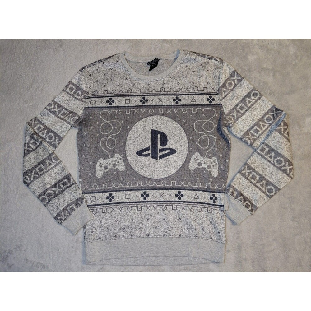 Official Playstation Ugly Christmas Sweater PS Controller Pullover Men's Small